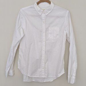 100% Cotton Relaxed White Buttondown Shirt Medium